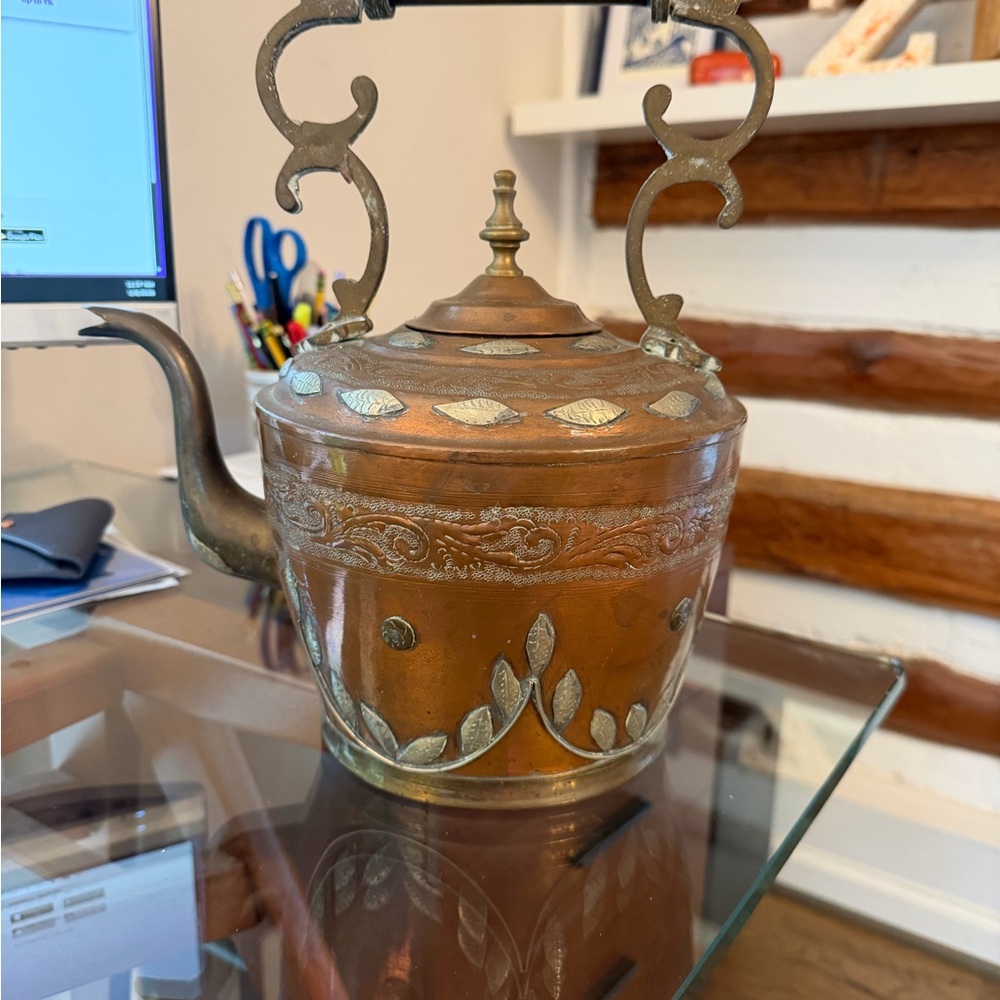 Vintage Brass and Copper Teapot